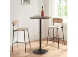 Tavolo Da Bar 'Vantaa' Tavolo Alto Con Piano Rotondo 100X60 Cm Noce