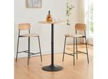 Tavolo Da Bar 'Vantaa' Alto Con Piano Rotondo 100X60 Cm In Rovere