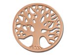 Amello Coins Rose 30 Mm Intarsio Acciaio Inox Placcato Oro Albero Della Vita Donna ESC502E