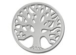 Amello Coins Argento 30 Mm Intarsio In Acciaio Inox Moneta Albero Della Vita Da Donna ESC502J