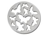 Amello Coins Argento 30 Mm Intarsio Di Monete In Acciaio Inossidabile Farfalla Da Donna ESC503J