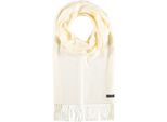 Fraas Sciarpa Cashmink® Scarf With Fringe Cream-White Bianco
