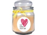 Candela Profumata In Barattolo Di Caramelle "Hearts"", Fragranza: Vaniglia ( Giallo ), 300G - Durata Di Combustione Fino A 70 Ore"