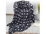 Xxl Coperta Soffice Coperta In Microfibra Con Motivo A Stelle, Grande Coperta Morbida Per Le Coccole, Coperta Soffice Per Il Divano