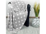 Xxl Coperta Soffice Coperta In Microfibra Con Motivo A Stelle, Grande Coperta Morbida Per Le Coccole, Coperta Soffice Per Il Divano