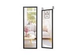 Costway Specchio Da Parete Specchio Da Porta Specchio Appeso Specchio A Figura Intera Con Ganci Per Appendere Regolabili In Altezza, Specchio Per Camera Da Letto, Soggiorno E Ingresso 107X36,5 Cm Nero