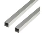 Alberts 497682 Tubo Quadrato, Alluminio, Anodizzato Argento, 1000 X 30 X 30 Mm, Set Da 2