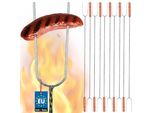 Kotarbau® Set Di 10 Spiedini Per Barbecue 100 Cm Extra Lunghi Con Due Punte Per Falò Con Manico In Legno