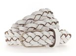 Vanzetti Pelle Cintura Braided Women's Belt W80 White Bianco