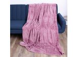 Coperta Di Flanella Coccolosa 150X200Cm ( Rose ) Coperta Dalla Struttura Soffice Per Divano, Divano E Letto, Copriletto - Divano Da Lancio