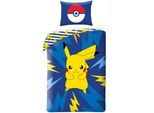 Set Letto Reversibile Halantex Pokemon Pikachu Electric - Letto Singolo 2 Pezzi Copripiumino 140 X 200 Cm E Federa 70 X 90 Cm - 100% Cotone ÖKö-Tex Standard 100