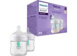 Philips Avent Natural Response - 2X Biberon Con Valvola Airfree, 125 Ml, Senza , Per Neonati Da 0 Mesi (Modello SCY670/02) 2 Unità 1 Biberon