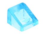 Lego: 100X Mattoncini Inclinati/Pendenza In Azzurro Trasparente