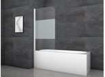 Marwell Schermo Pieghevole Per Vasca Da Bagno White Glow - 140X80Cm - Schermo Doccia Per Vasca Da Bagno Bianco - Box Doccia