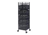 Carrello 'Sunndal' Carrello Portavivande A 5 Livelli 94,5X27X27Cm Nero