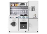 Costway Cucina In Legno Per Bambini, Cucina Da Gioco Con Fornelli, Lavatrice, Forno, Microonde, Accessori Da Cucina Cucina In Legno Con Luci E Suoni Per Bambini Dai 3 Anni In Su