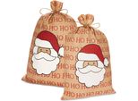 Brubaker Sacco Di Natale Babbo Natale Ho Ho Ho - 80 Cm Sacco Regalo Di Natale - Sacco Di Babbo Natale Sacco Di Iuta, 2 Pezzi