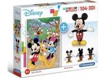 Clementoni Puzzle Supercolor Mickey Mous / 104 Pezzi + Modello 3D