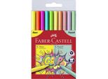 Faber-Castell 155312 FABER-CASTELL Penna A Punta In Fibra Grip Neon + Pastello, Confezione Da 10 Pezzi