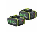 Batteria Al Litio Da 20 V, Capacità 6000 Mah, Funzioni Di Sicurezza Integrate, 2 Pezzi 6,0 Ah