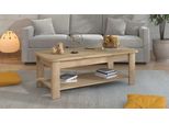 Couchtisch Home Affaire "Jersey Kaffeetisch, 124 Cm, In Trendigen Farben, Modern", Braun (Artisan Eiche, Artisan Eiche), B:124Cm H:45Cm T:60Cm, Tische, Couchtisch, Eleganter Couchtisch, Zeitloses Design, Mit Eine Ablagebode