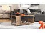Couchtisch Home Affaire "Mayenne Kaffeetisch, 101 Cm, Rechteckig, Modern Design, Mit Rollen", Braun (Artisan Eiche, Artisan Eiche), B:101Cm H:46Cm T:55Cm, Tische, Couchtisch, Mit Schublade, Mit Dekorativen Schwarzen Streifen, In Artisan Eiche
