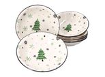 Set Di 6 Alberi Di Natale Piatto Di Minestra 450Ml Piatto Di Pasta Ciotola Di Natale