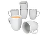 Set Di 6 Tazze Da Caffè Lotta 300Ml In Porcellana Bianca