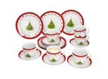 18 Pezzi Servizio Da Caffè Christmas Dream Porcellana 6 Pers. Tazze Piatti