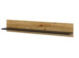 Scaffale Pensile Aura 120 Cm Rovere Artigianale / Nero Opaco