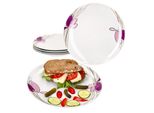 6X Viola Piatto Da Pranzo Ø27,2Cm Porcellana 6 Persone Piatto Grande Piatto Da Pranzo Fiori
