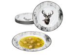 Set Di 6 Piatti Da Minestra Alois 180Ml In Porcellana 6 Persone Piatti Profondi Cervo Pasta