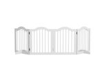 Pawhut Recinto Barriera Per Cani 4 Pezzi, 208 X 61 Cm Recinto Pieghevole Per Cani Con Porta, Recinto Di Protezione Della Porta Con 2 Piedini Di Supporto, Cancelletto Per Scale Autoportante Per Cucina