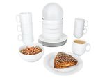 Set Da Colazione Da 18 Pezzi Tommy In Porcellana Bianca Piatti Ciotole Tazze Impilabili