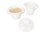 Set Di 2 Pezzi Lattiera E Zuccheriera Ivory + Coperchio Brocca In Porcellana Bianca