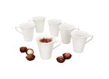6X Tazze Da Caffè Avorio 220Ml Tazze In Porcellana 6 Persone Tè Cacao Bianco Avorio