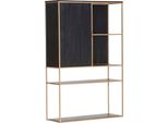 Highboard Gutmann Factory "Porto", Schwarz (Schwarz, Gold), B:105Cm H:160Cm T:35Cm, Sideboards, Highboard, Vitrine, Breite 105 Cm