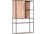 Highboard Gutmann Factory "Porto", Schwarz (Natur, Schwarz), B:105Cm H:160Cm T:35Cm, Sideboards, Highboard, Vitrine, Breite 105 Cm