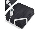 Sinnlein Coperta Riscaldata Antracite 150 X 80 Cm - Senza Motivo Coperta Riscaldata Elettrica Spegnimento Automatico Coperta Riscaldata Letto Riscaldato Xxl