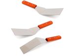 Set Di Spatole In Acciaio Inox Massiccio - 3 Pacchetti Di Giratutto Con Manico In Legno Spatola Per Arrostire - Pala Per Arrostire Spatola Per Grigliare Spatola Per Barbecue Spatola Per Cucina Utensili Per Hamburger Giratutto Per Grigliare