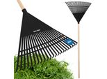 Kotarbau® Rastrello Per Foglie In Plastica Con Manico Nero 400 X 550 Mm Rastrello A Ventaglio Rastrello Per Foglie In Plastica Rastrello Per Foglie Grande Rastrello Per Giardino Rastrello Per Prato Rastrello Largo Rastrello Per Giardino Rastrello In Plastica