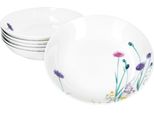 Set Di 6 Piatti Fondi Marie 400Ml In Porcellana 6 Persone Piatti Profondi Fiori Di Pasta