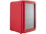 HANSEATIC Getränkekühlschrank HBC115ERRH red, E (A-G), silber (rot), B:55cm H:83,5cm T:55,5cm, Kühlschränke