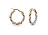 Paar Creolen "Gold 585 Dreifarbig 21Mm Durchmesser", Bunt (Mehrfarbig), Fascination by Ellen K., Ohrringe, Damen, One-Size, Gold