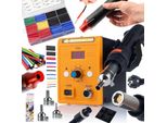 Rosfix 858D Stazione Saldante Ad Aria Calda + Mini Torcia Ad Aria Calda 300W + Set 850 Tubi Termorestringenti | Kit Completo Per Riparazioni