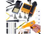 Rosfix Kit Stazione Di Saldatura 2 In 1 Orange Husky OH660 (Aria Calda E 900M) + Pinzatrice In Plastica In Custodia + 200 Punti Metallici + Kit Prowel