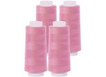 Buttinette Overlockgarn Im 4Er-Pack, StäRke 120, 2500M-Spule, Rosa