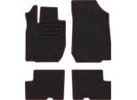 Set Di Tappetini In Velluto Per Dacia Logan I (2004 - 2012) 4 Pezzi - Nuovo - Rosso