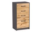 Cassettiera Stretta Iboja – Grafite / Rovere Wotan
