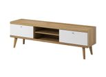 Tavolino Per Tv 160 Cm Pavlis - Rovere Riviera / Bianco